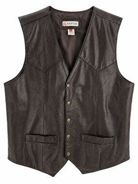 Roper Brown Leather Western Vest Men's Large Cowboy Ranch Ranch wear